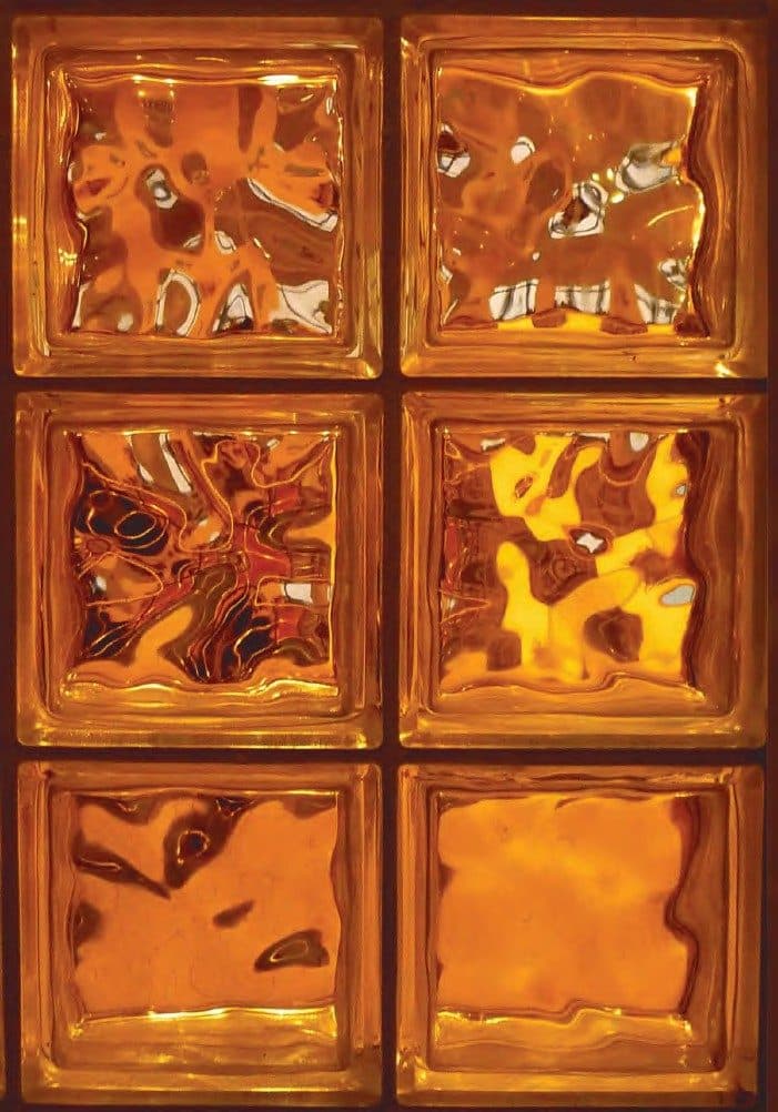 Amber Glass Brick material detail used throughout LYDYA's interior